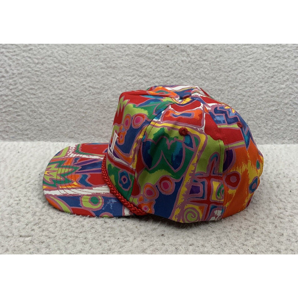 VTG San Sun Dual II Colorful Blockhead Hat Snapback Trucker Rope Wild Geometric - Picture 2 of 7